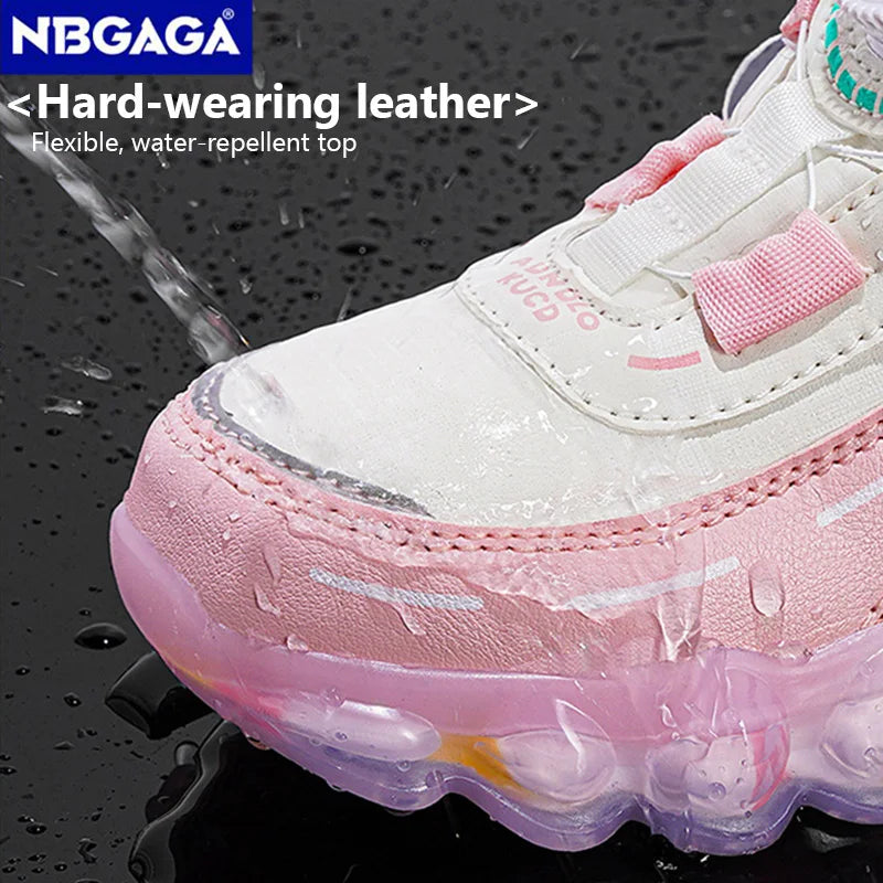 New Anti-skid Leather Kids Sneakers for 5-16Years Girls Casual Walking Footwear