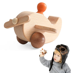 Montessori Wooden Airplane Toys for Children Puzzle Game Cartoon