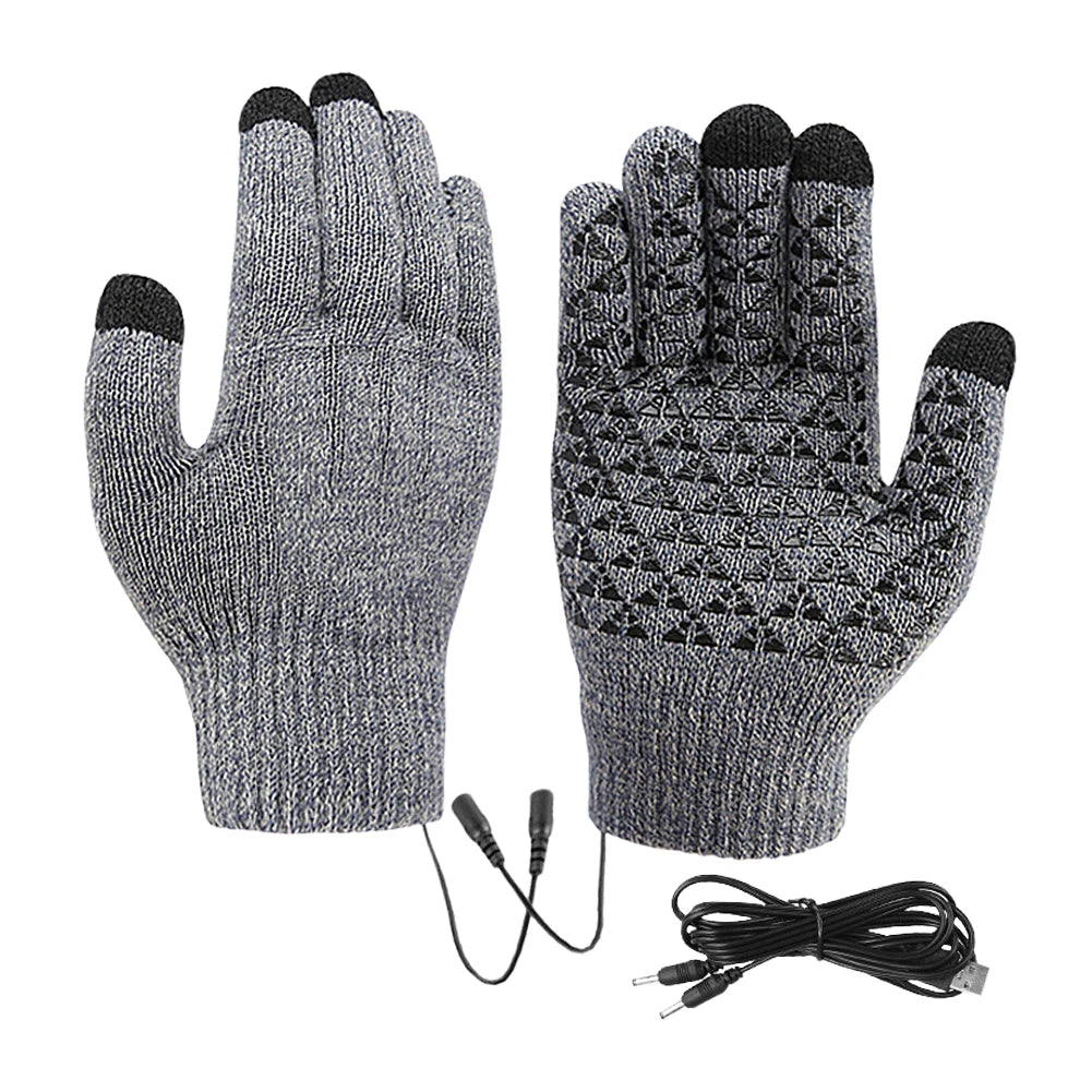 Electric Heated Gloves Winter Warm Gloves USB Touch Screen Gloves Motorcycle Snowboard Cycling Hand Warmer for Driving Skiing