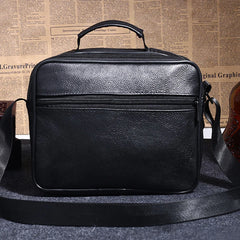 Men Genuine Leather Shoulder Bag Male Cowhide Leather Handbags Men's Large Zipper Messenger Bag