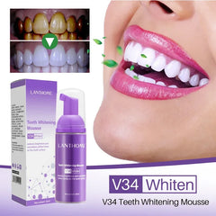 50ml V34 Mousse Toothpaste Teeth Whitening Removing Yellow Teeth Cleaning Tooth