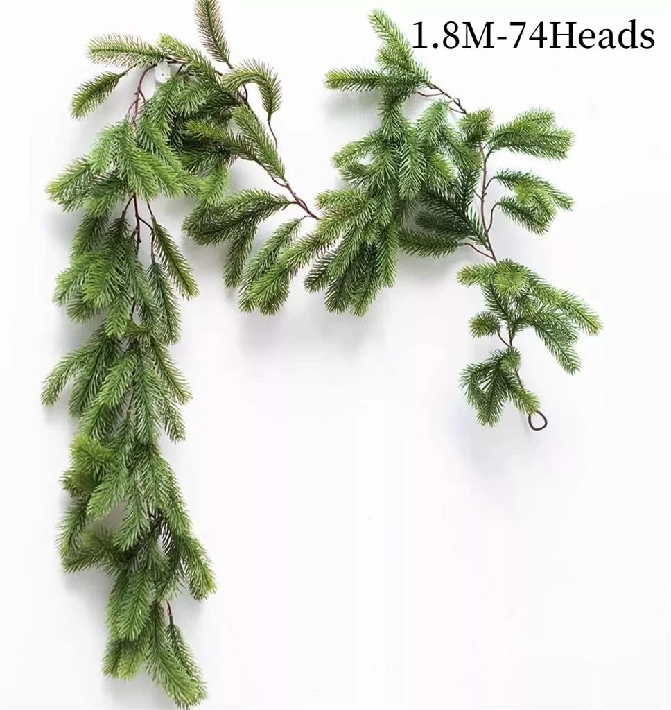 Christmas Garland Pine Tree Rattan Wreath For Home Xmas Decor Party Wedding Hanging Ornament Dining Table Decoration