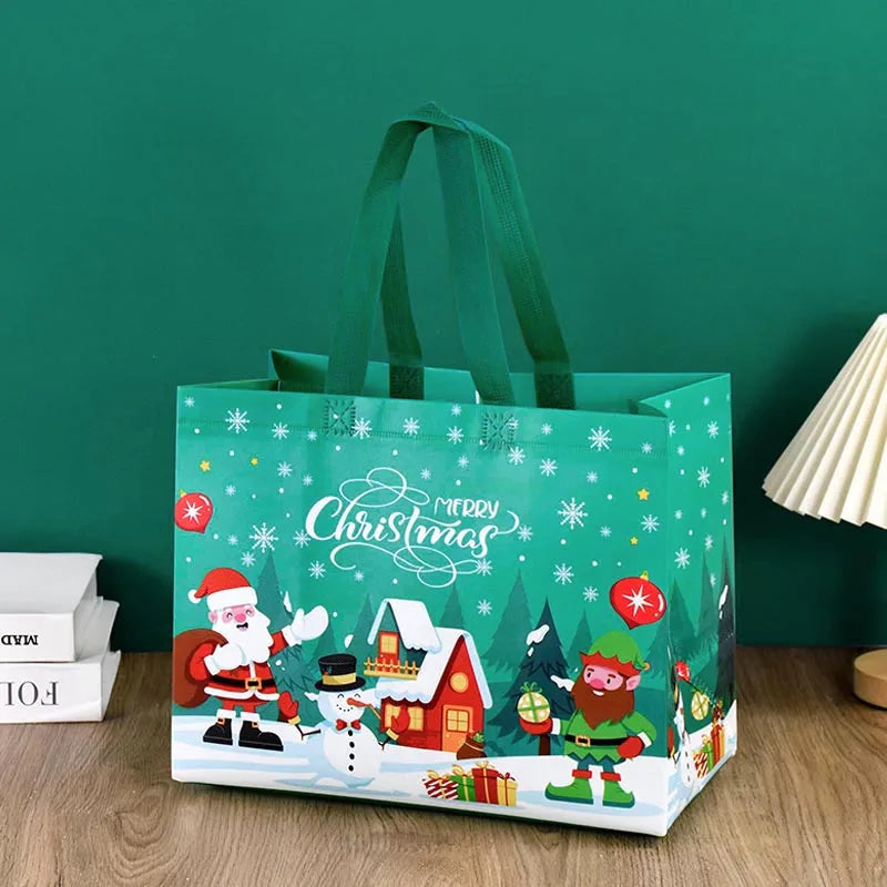 Merry Christmas Gifts Bags Santa Elk Non-woven Candy Gift Packaging Tote Bag Xmas New Year Party Decor Noel Shopping Pouch