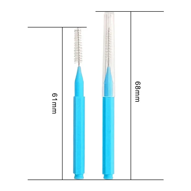 30/60Pcs 0.6-1.2mm Interdental Brushes Health Care Teeth Push-Pull Brush Removes Food Plaque Whitening Cleaner Oral Hygiene Tool