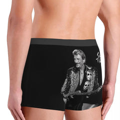 Custom Male Fashion Johnny Hallyday Underwear French Singer Rock Music Boxer Briefs Soft Shorts Panties Underpants