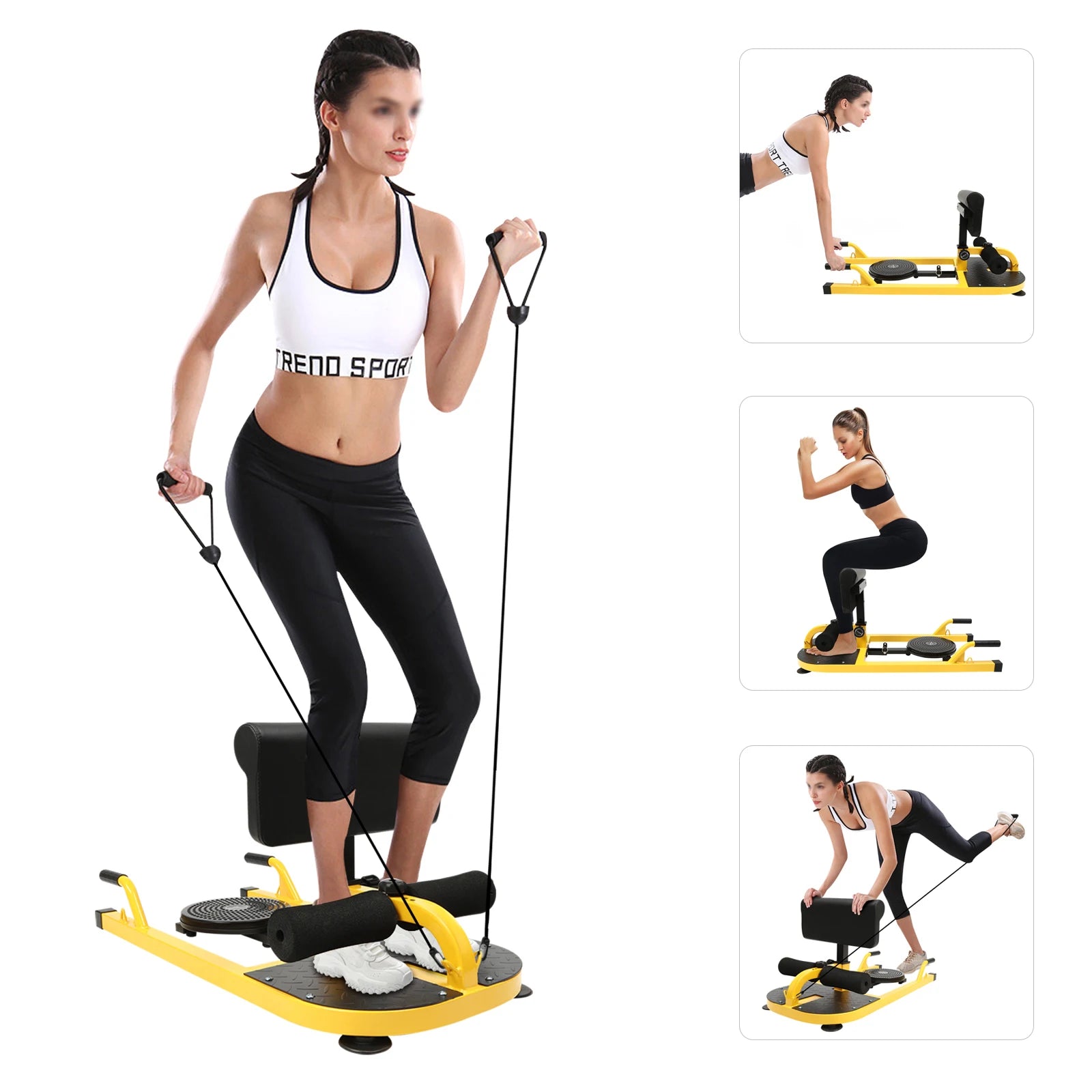 Multifunction Sissy Squat Machine Hip Thrust Machine Sit up Exercise Set U-shape