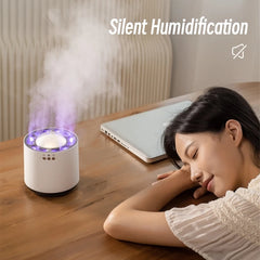 New Desktop Dynamic Music Ultrasound Flame Air Humidifier Home 900ML RGB Led Light Humidifier Diffuser Machine Mist Maker