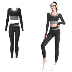 Gym Crop Top High Waist Leggings Fitness Sports Wear Quick Dry Breathable Pilates Yoga Suits