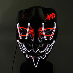 Light Up Haunted house Face Mask LED Luminous Purge Mask Halloween Props