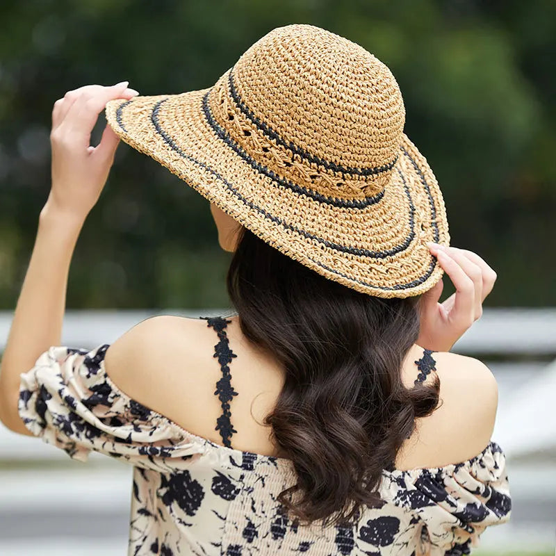 r New Straw Hat Women's Sunshade and Face Shield Hat