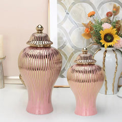 Golden Universal Jar Ceramic Vase Tabletop Decoration Container Storage Jar