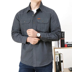 Men's casual loose long-sleeved shirt