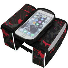 Bicycle Mountain Bike Front Beam Bag Touchable Mobile Phone Bag Plus Frame Tube Bag Cycling