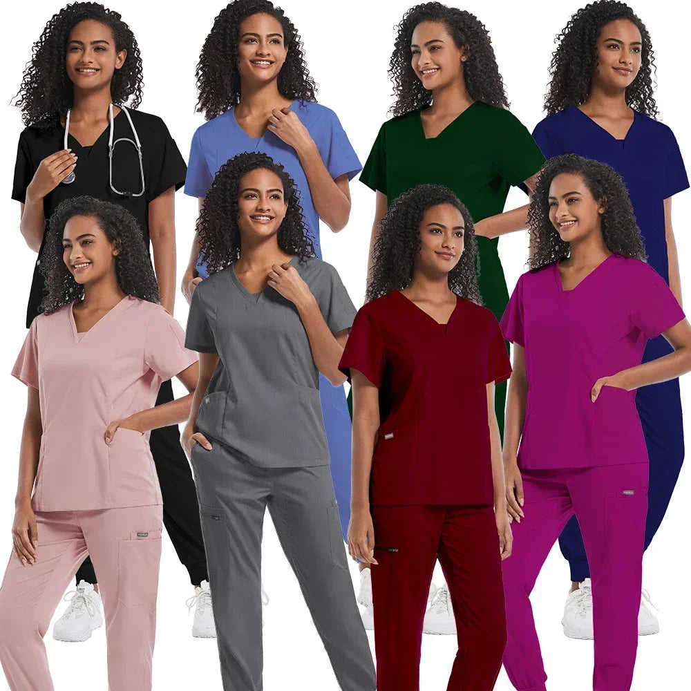 Medical Scrubs Uniform Women Nurse Scrub Set