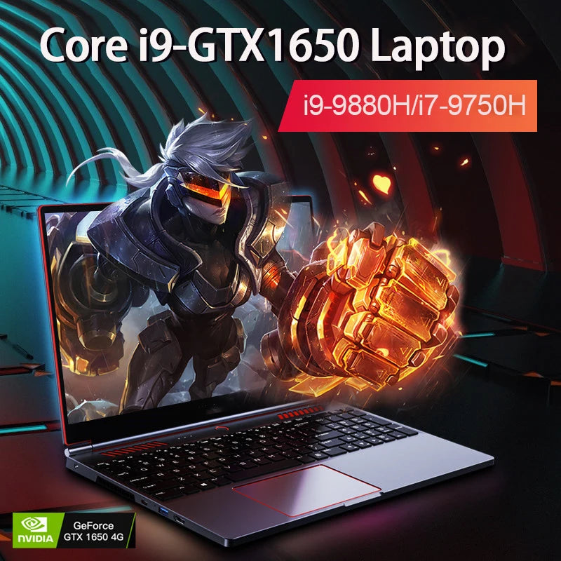 16.1 Inch Gaming Laptop Computer GTX1650 4G Intel Core i9-10885H i7 10870H windows11 RAM Max 64GB DDR4 2*M.2 NVME 4TB SSD WiFi