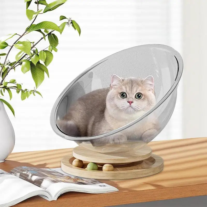 Cat Perch Clear Freestanding Small Cat Bed Transparent Cat House Set Cat Furniture