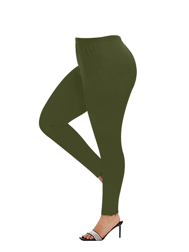 women's elegant two-piece floral print long sleeve round neck top solid color green tight yoga pants leggings set