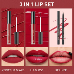 Matte Liquid Lipstick+Lip Liner Set