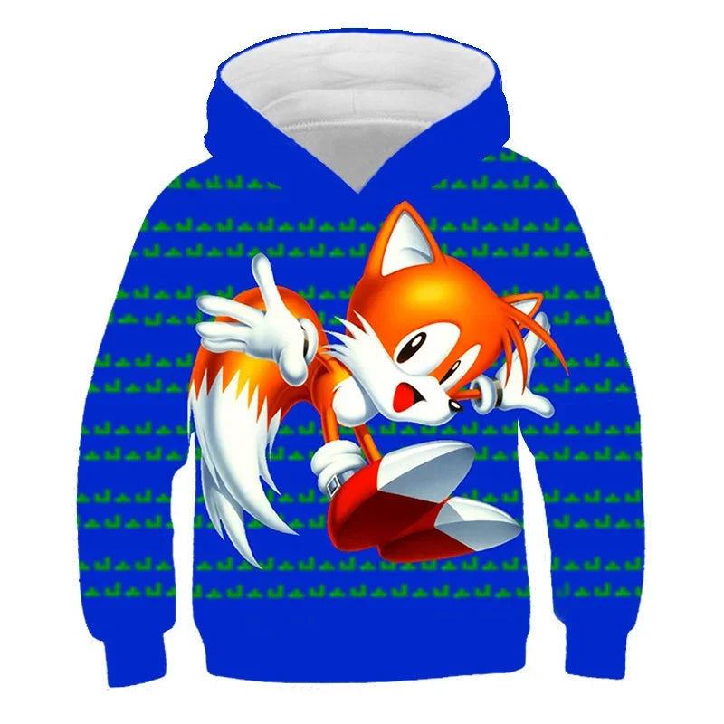 Fashion Sonic Hoodie For Kids Boys Girls Children Autumn Long Sleeve Printed Anime Sweatshirts Cool Tops Tees Men Women Clothing