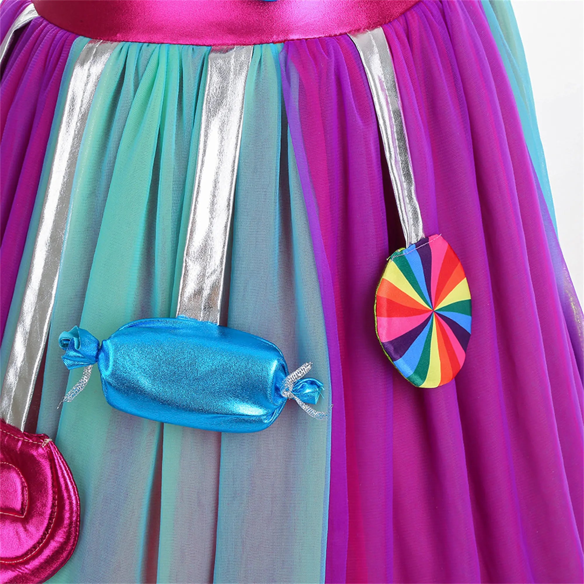 Candy Dress for Girls Purim Festival Lollipop Cosplay Costume Toddler Rainbow Tutu Dress Princess Gown