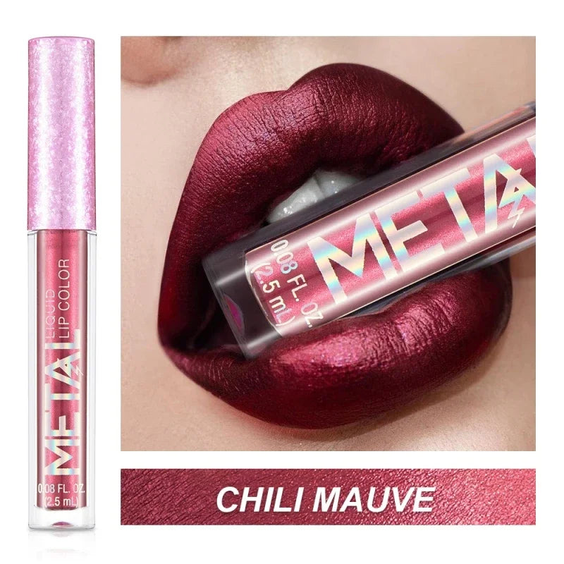 Matte Liquid Lipstick Waterproof Long Lasting 24 Hours Non-Stick Cup Shimmer Glitter Lip Gloss