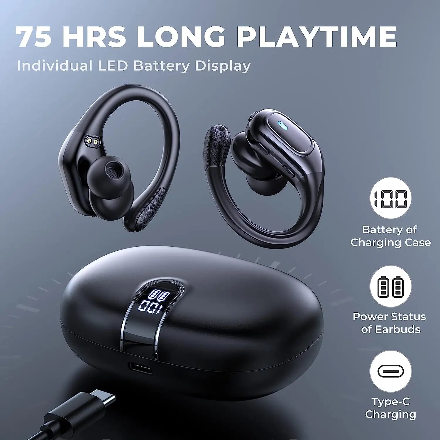 Newest TWS Wireless Headphones HIFI Sound Bluetooth Earphone