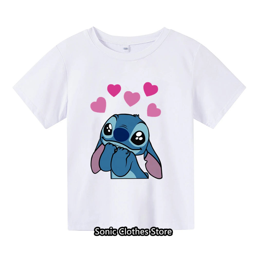 Stitch Tshirt Kids Clothes Boys Girls Clothing Baby Anime Fashion Summer Children's Cartoon Casual T-shirts Sonic Short Sleeve