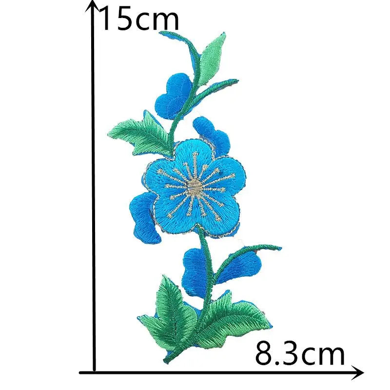 New product rose flower colorful clothing patch badge embroidery DIY women's craft