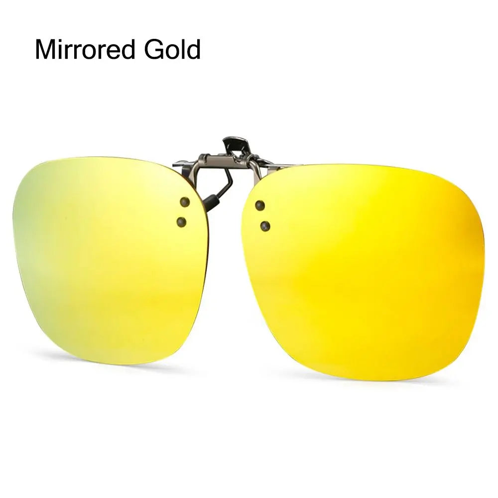 Metal Clip Clip-On Polarized Sunglasses Convenient Rimless Flip-up Sun Glasses for Prescription Glasses