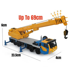 Heavy Truck Mounted Crane Car Toy For Children 1:50 Diecast Miniature Vehicle Engineering Model Collection Gift For Boys