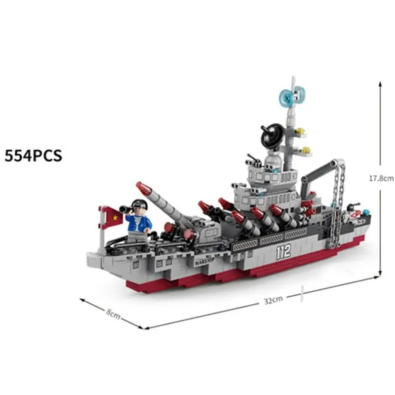 MOC Aircraft Carrier Ship Fighter Plane Artillery Warship J-15 Military City Building Blocks Model Bricks