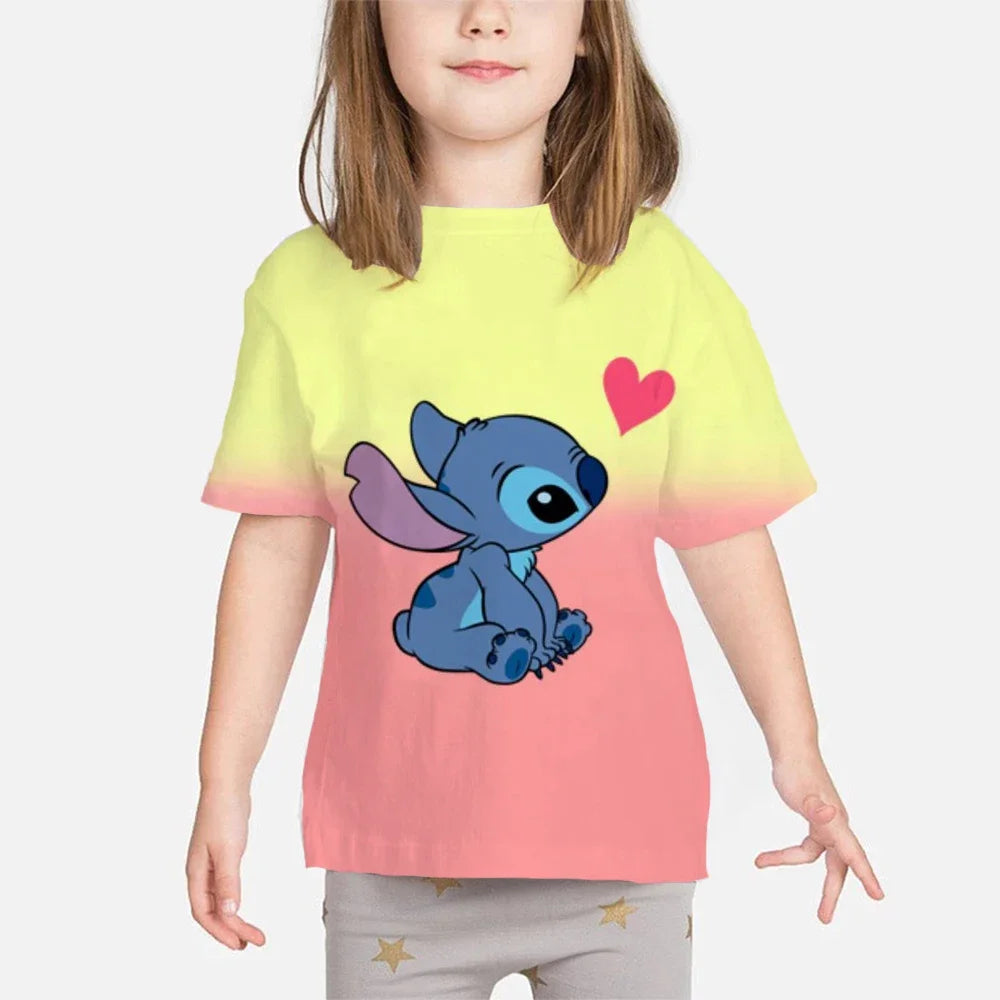 Stitch Tshirt Kids Clothes Boys Girls Clothing Baby Anime Fashion Summer Children's Cartoon Casual T-shirts Sonic Short Sleeve