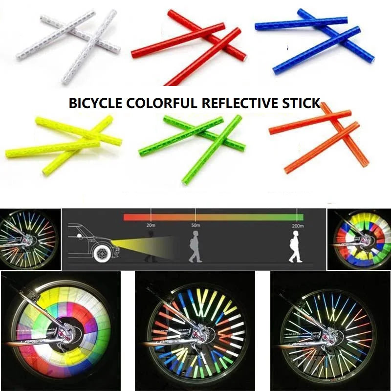 12pc Bicycle Wheel Rim Spoke Clip Night Safety Warning Light Bicycle Reflective Reflector Strip MTB Bike