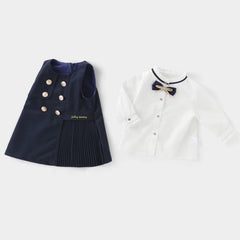 Fashion Baby Girl Clothes Set Shirt+Vest Dress