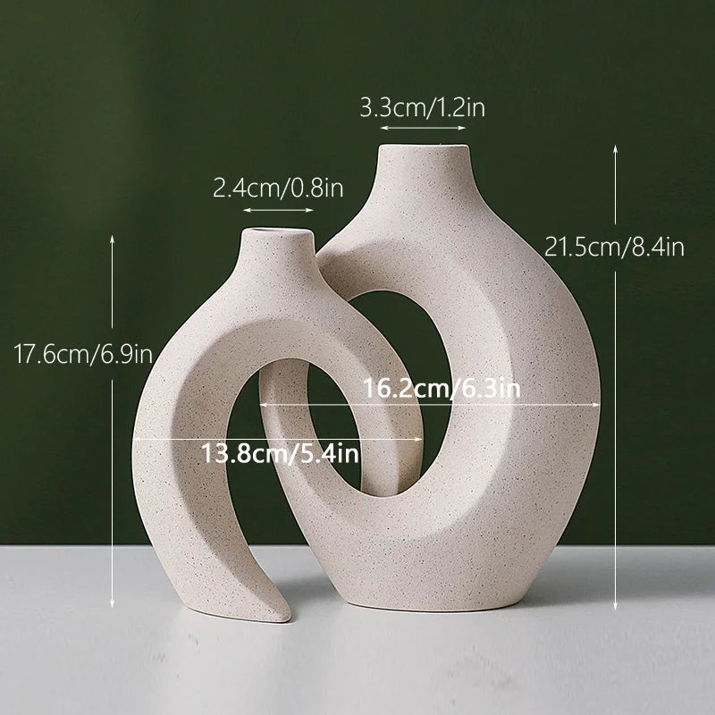 Heart Shape Ceramic Vase Nordic Home Decorative Flower Vase