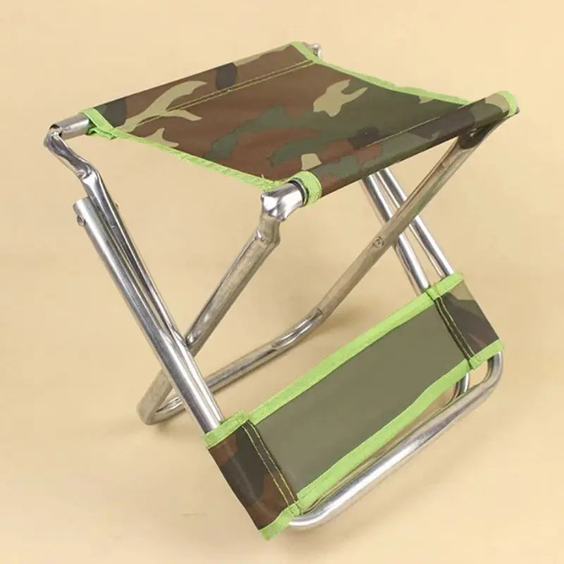 Camouflage Folding Stool with Backrest 46x29x29cm Lightweight Folding Chair