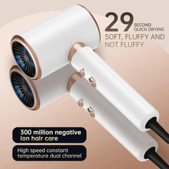 Hair Dryer, High-Speed Electric Turbine Airflow, Low Noise, Suitable For Home Salons.