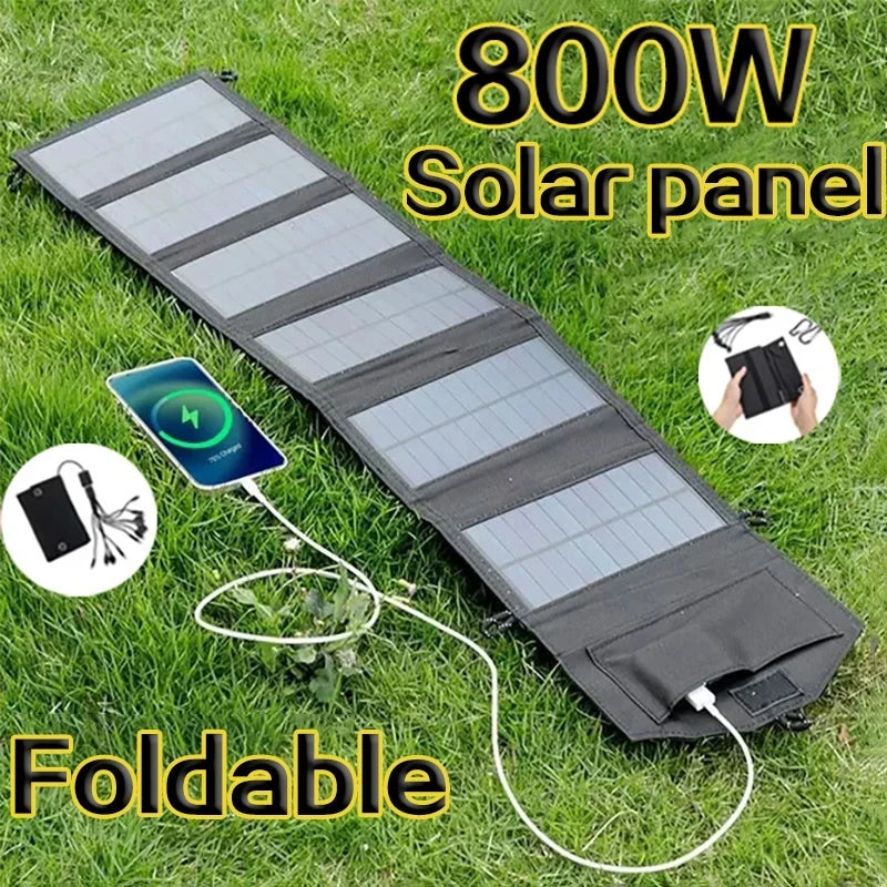 6-fold 800W Foldable solar panel 20w/h  portable solar panels charger USB 5V DC Full time power solar panel mobile power supply