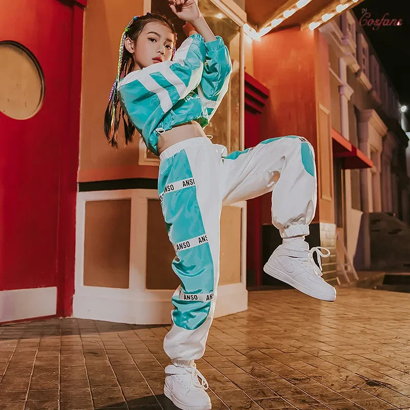 Children Modern Street Dancing Wear Girls Jazz Outfits