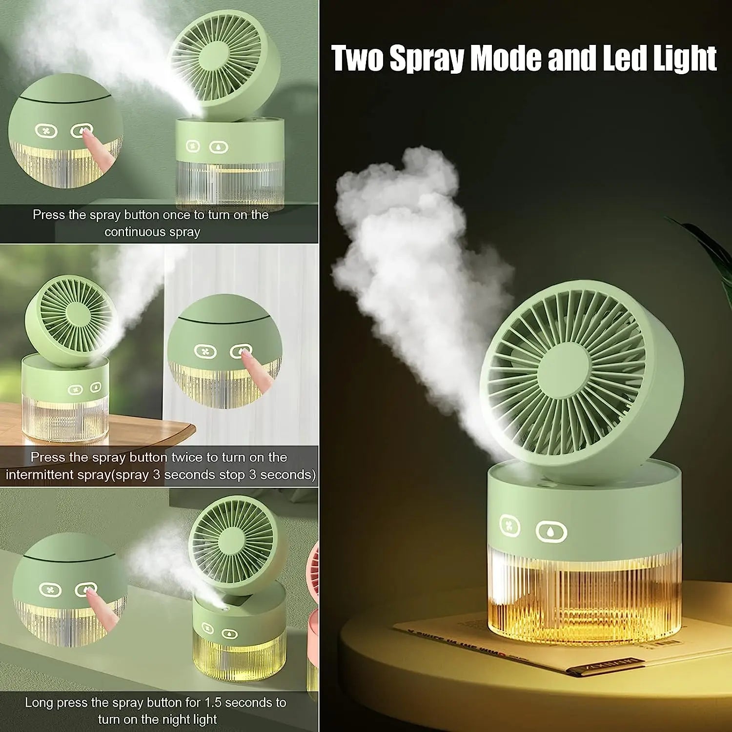 Portable Air Humidifier Fan 350ml Water Cooler Table Air Cooling Fan