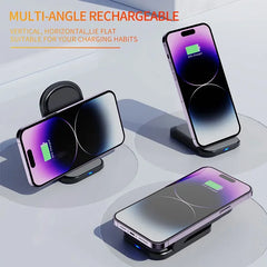 Fast Wireless Charger Stand Pad for iPhone  Foldable Wireless Charging Station