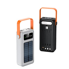 50000mAh Solar Power Bank Built in Cable Portable Charger External Battery Pack Powerbank 50000 For iPhone Xiaomi Samsung Huawei