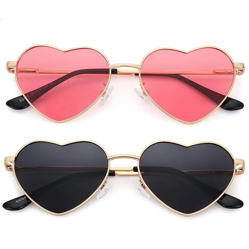 Fashion Women's Metal Heart Shaped Sunglasses Women Girls Sunglasses