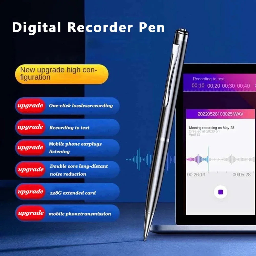 Portable Digital Voice Recorder Pen Professional Audio Recording Rechargeable Sound Dictaphone Long Time Record Device Hot Sale
