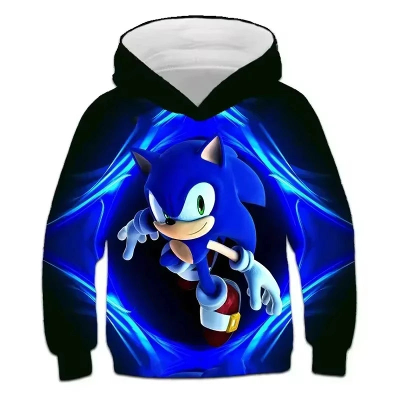 Children's Clothes Sonic 3D Hoodie for Kids Boys and Girls Cartoon Printing Sweatshirt Long Sleeve Spring Autumn Animation