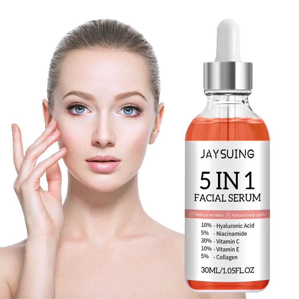 5 In 1 Moisturizing Facial Serum Brightening Liquid Essence Vitamin C Hyaluronic Acid Serum Beauty Skin Care