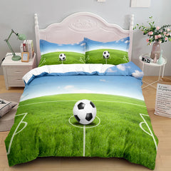 Football Duvet Cover Set 3D Soccer Printed Boys Teens Bedding Set Sports Theme Double Queen King Size