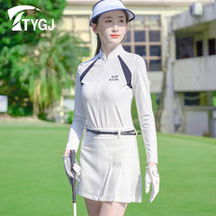 Golf Women's T-Shirts Sports Leisure Summer Long Sleeve Lady Clothing Elasticity Quick Dry Breathable Soft S-XL