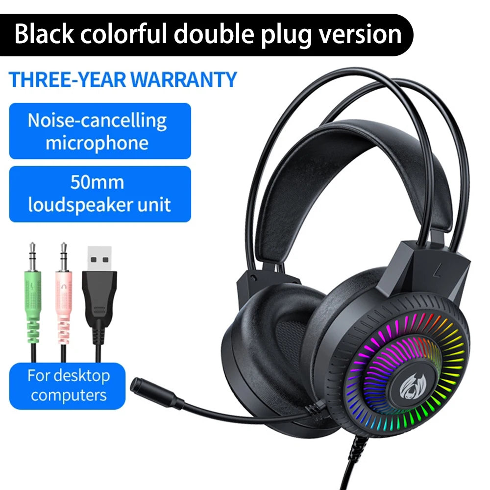 Wired Headphone USB Gaming Headset For Computer Laptop Gamer