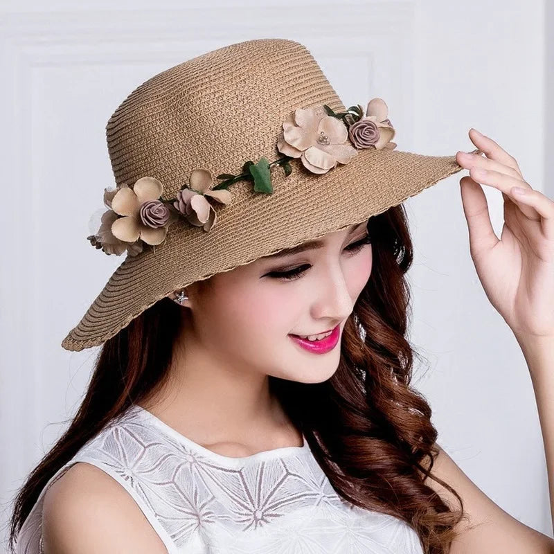 Sun Grass Hat Beach Flower Rope Women's Fashion Accessories Designer Hat